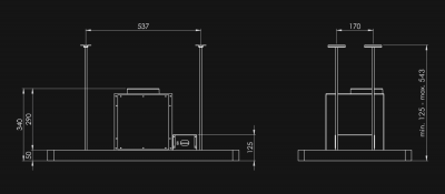 Griestu tvaika nosūcēji Decor CR White - Balts - Rysunek techniczny 2