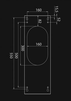 Sienas tvaika nosūcēji Cylindro OR White Matt - Balts matēts - Rysunek techniczny 2