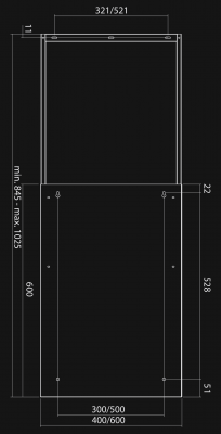 Sienas tvaika nosūcēji Quadro Max White OR - Balts - Rysunek techniczny 2