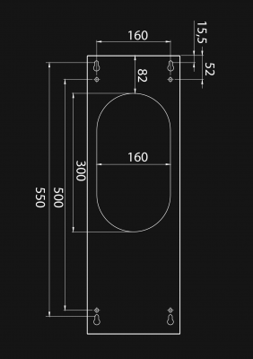 Sienas tvaika nosūcēji Cylindro OR Eco Black Mat - Melns matēts - Rysunek techniczny 2