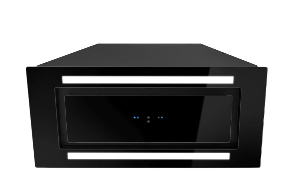 Iebūvējamie tvaika nosūcēji Lando Glass 2Strips Gesture Control Black - Melns - zdjęcie produktu 3