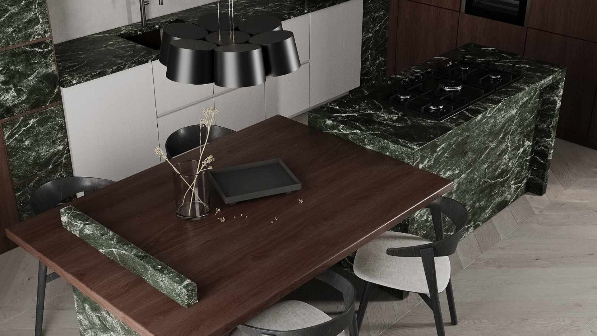 Salas tvaika nosūcēji Arne Glass Black Matt - Melns matēts - Wizualizacja 3