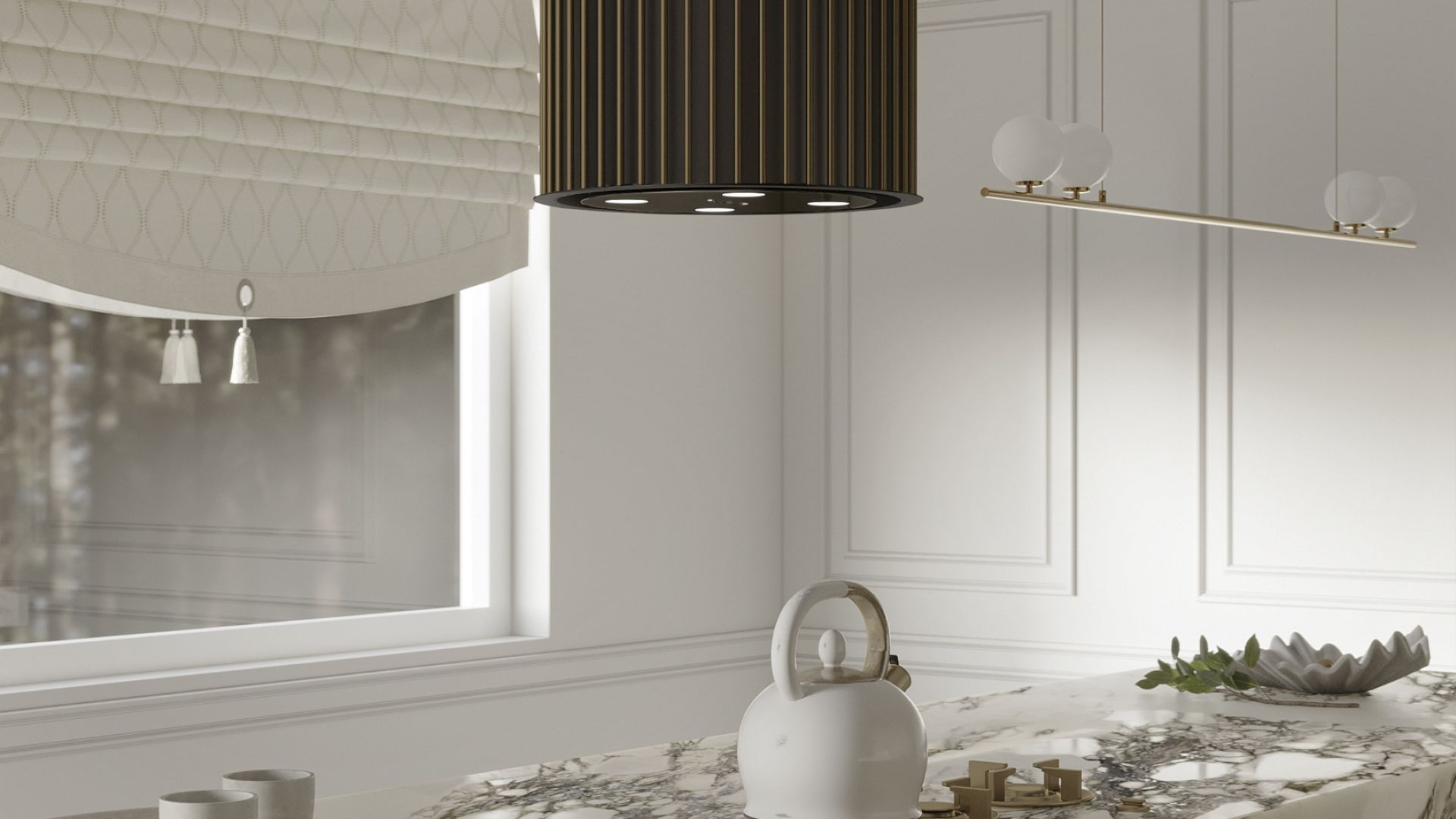 Salas tvaika nosūcēji Voliera N1 Black-Gold - Melns - Wizualizacja 9