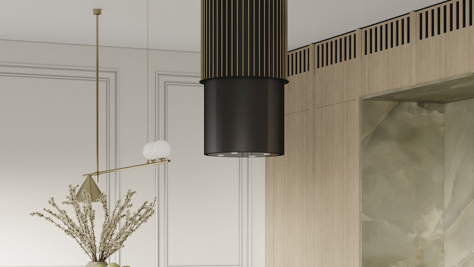 Salas tvaika nosūcēji Voliera N3 Black-Gold - Melns - Wizualizacja 8