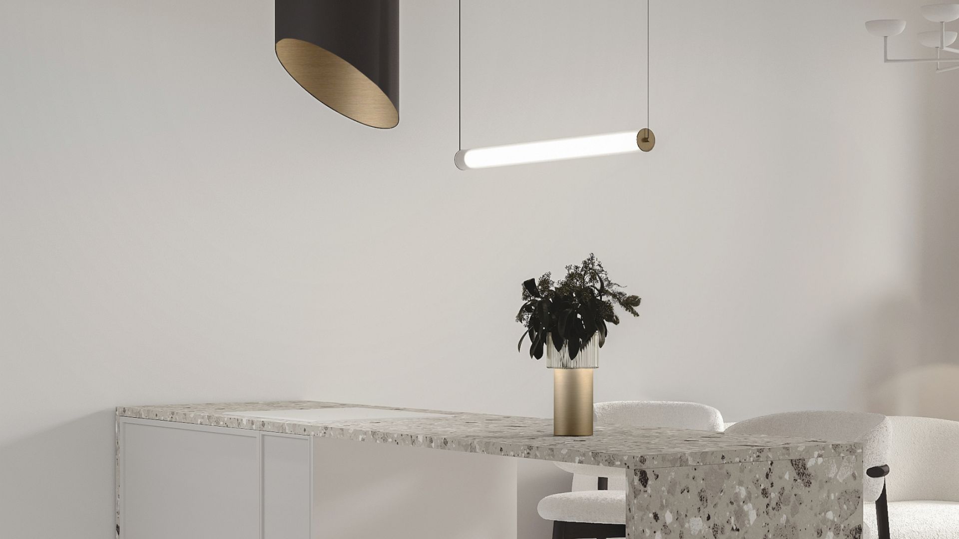 Salas tvaika nosūcēji Hiro Color Black-Gold - Black Matt/Gold - Wizualizacja 2