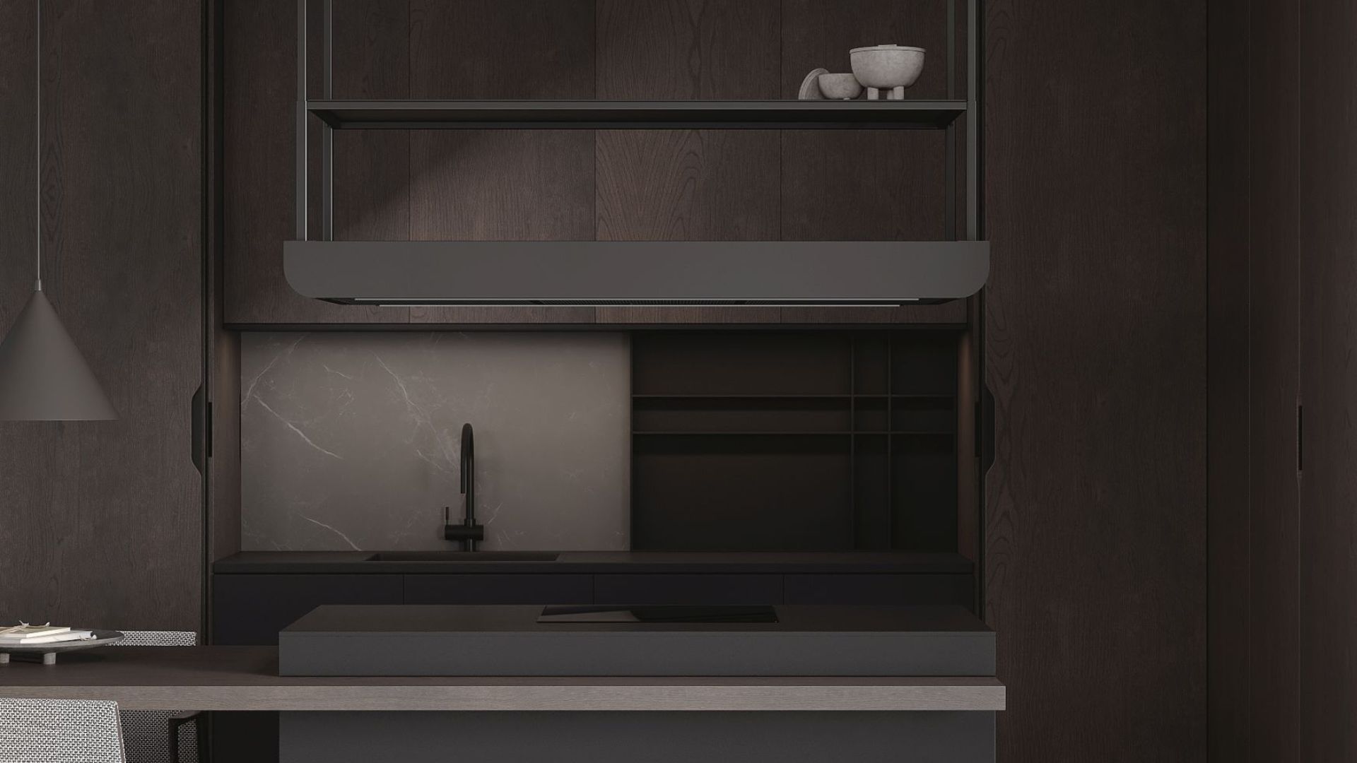 Salas tvaika nosūcēji Arne Wood Black Matt - Melns matēts - Wizualizacja 8