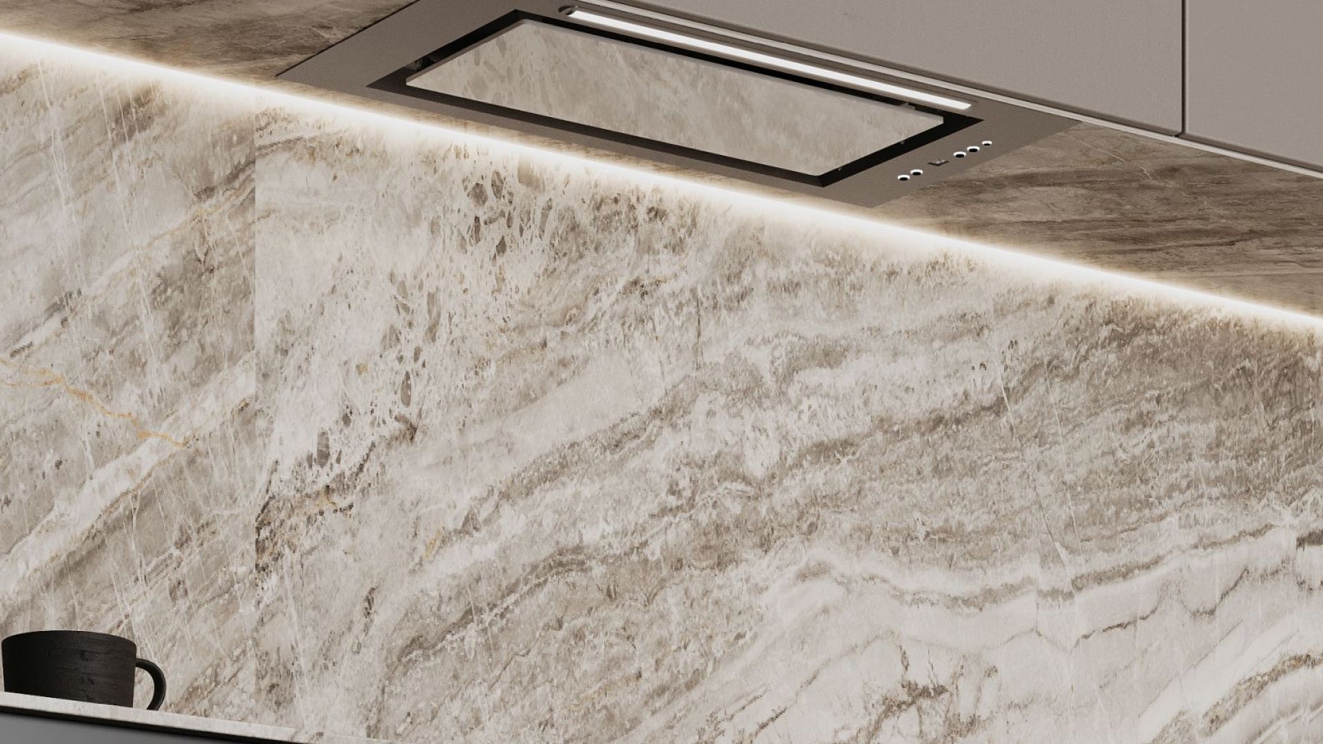 Iebūvējamie tvaika nosūcēji Micra White - Balts - Wizualizacja 2