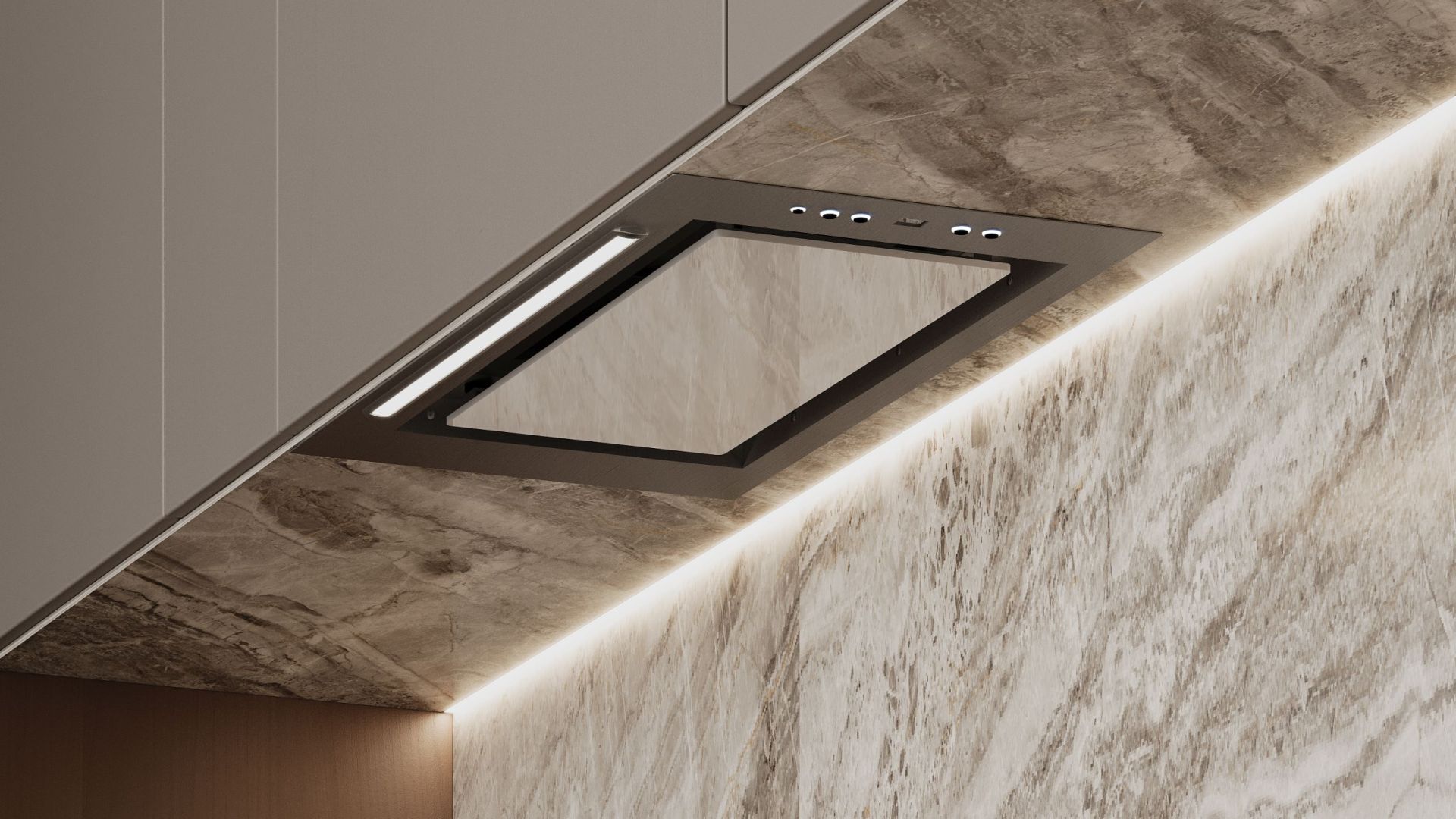 Iebūvējamie tvaika nosūcēji Micra White - Balts - Wizualizacja 3