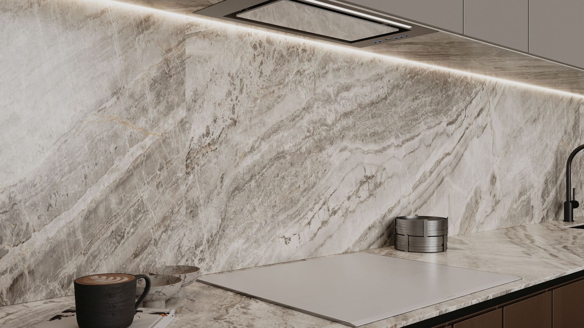 Iebūvējamie tvaika nosūcēji Micra White - Balts - Wizualizacja 6