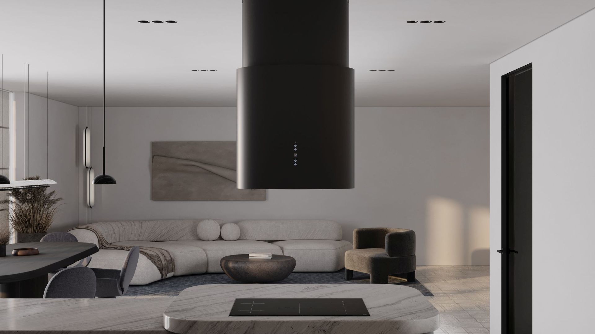 Salas tvaika nosūcēji Oval Black Matt - Melns matēts - Wizualizacja 8