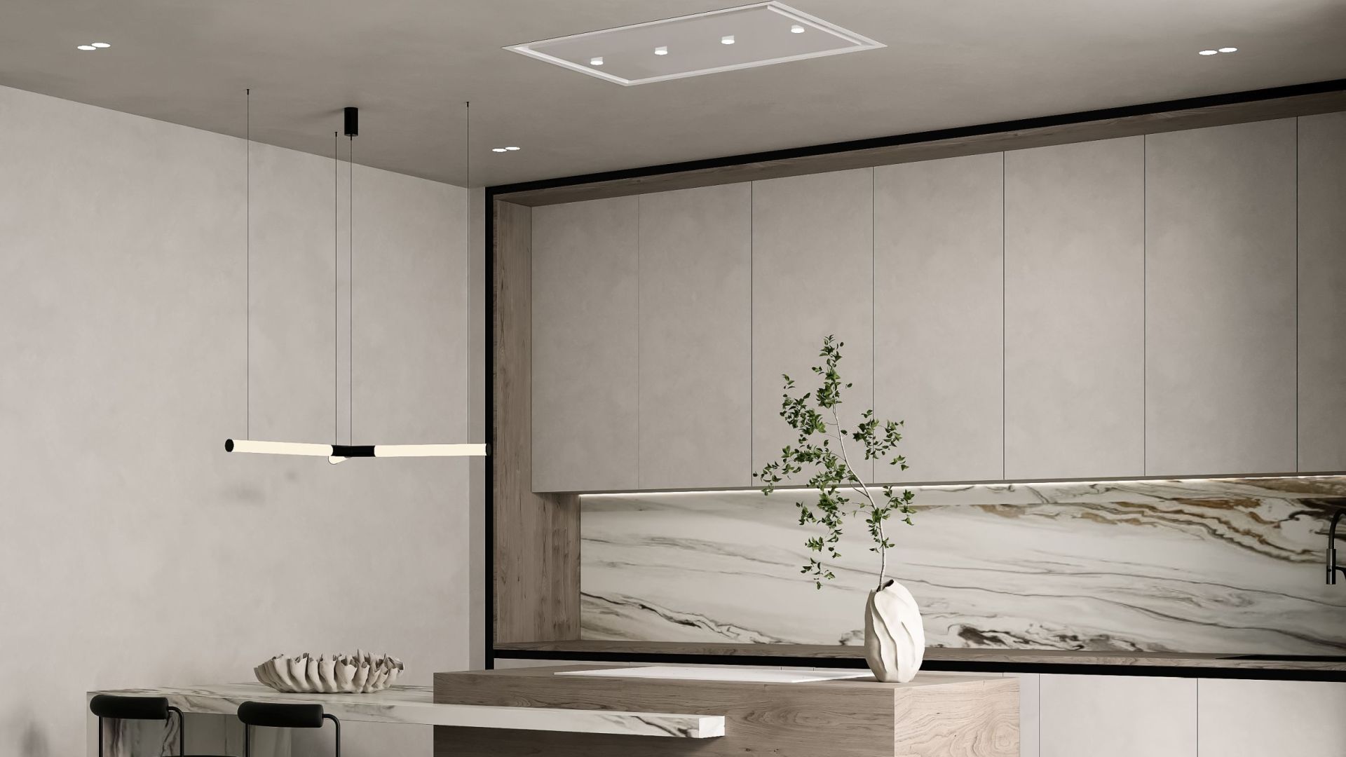 Griestu tvaika nosūcēji Planet Super Slim White - Balts - Wizualizacja 4