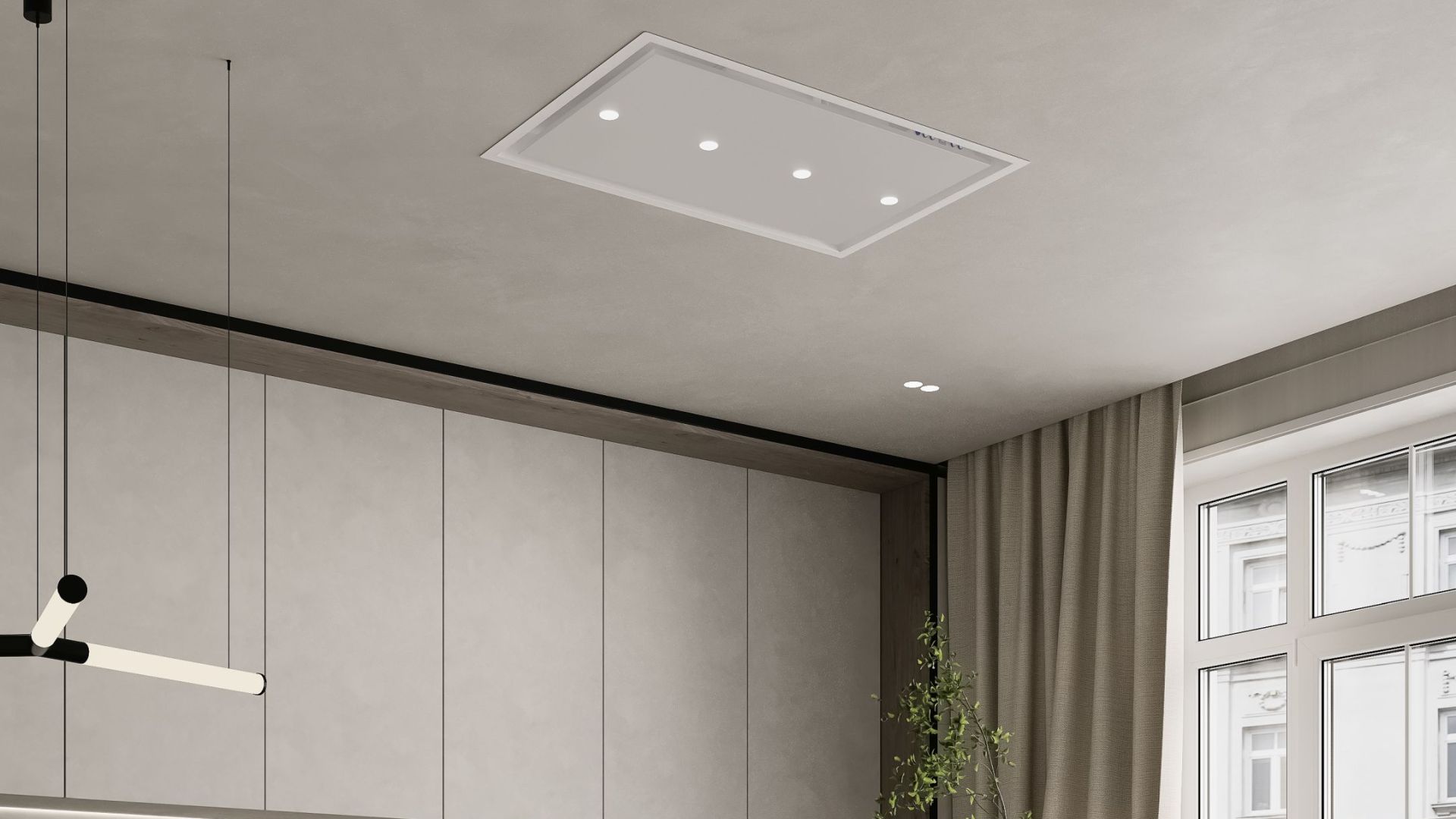 Griestu tvaika nosūcēji Planet Super Slim White - Balts - Wizualizacja 8