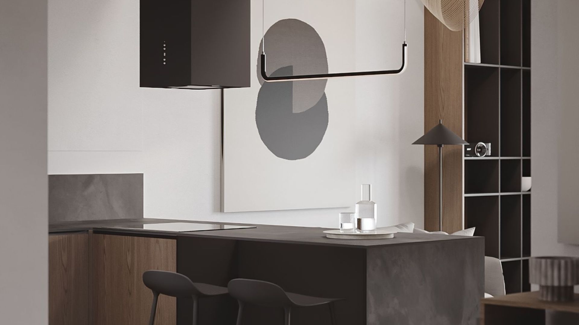 Salas tvaika nosūcēji Quadro Black Matt - Melns matēts - Wizualizacja