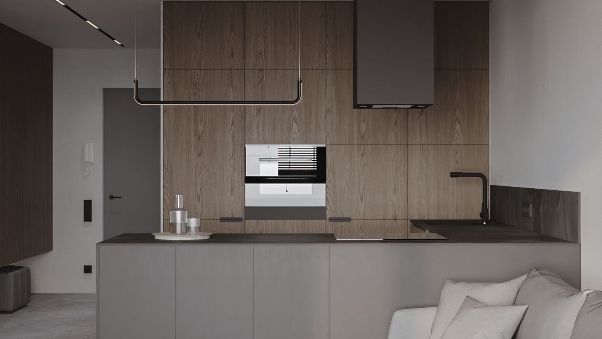 Salas tvaika nosūcēji Quadro Black Matt - Melns matēts - Wizualizacja 2