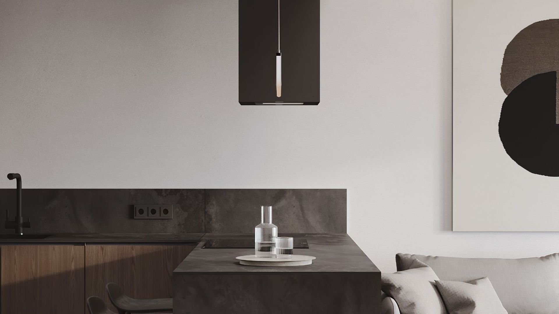 Salas tvaika nosūcēji Quadro Black Matt - Melns matēts - Wizualizacja 5