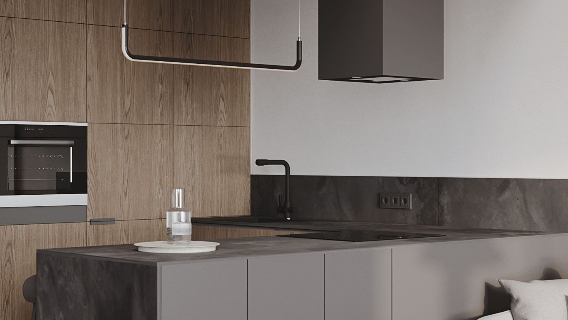 Salas tvaika nosūcēji Quadro Black Matt - Melns matēts - Wizualizacja 6