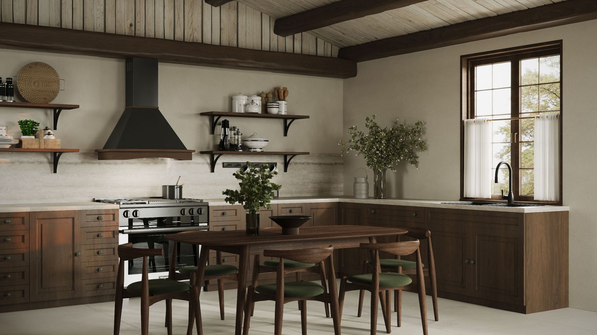 Rustikālie tvaika nosūcēji Rustic Black Matt - Melns matēts - Wizualizacja 5