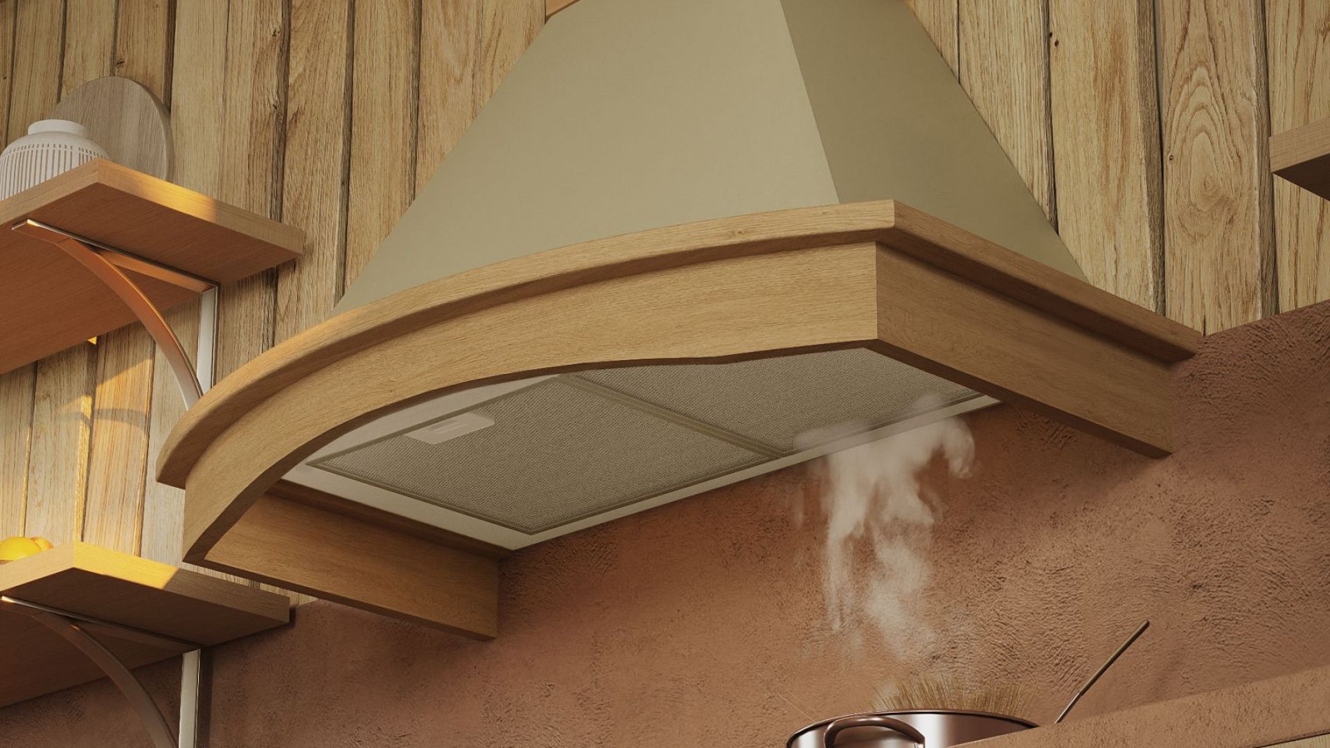 Rustikālie tvaika nosūcēji Rustic Ecru - Bēša - Wizualizacja 6