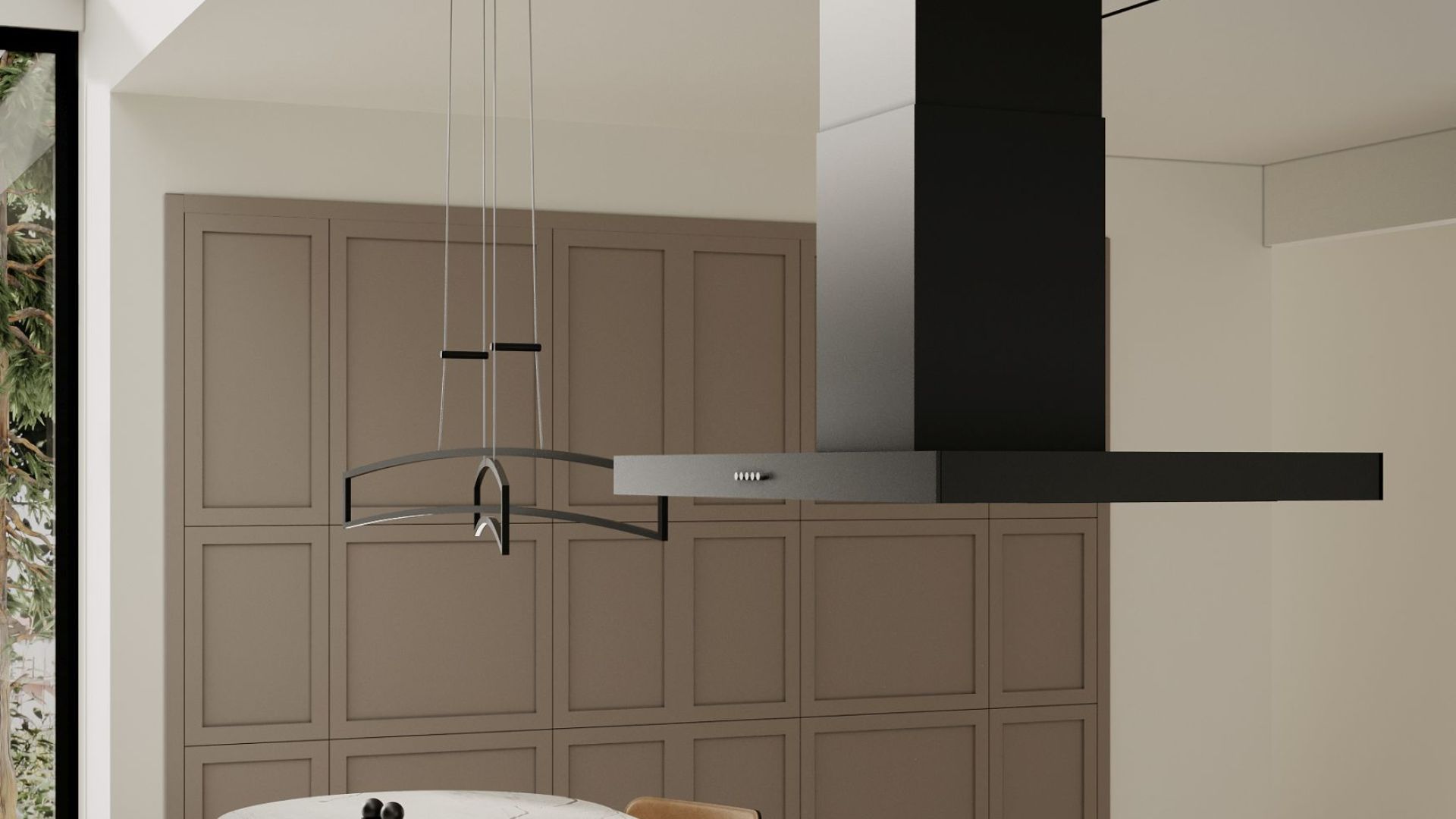 Salas tvaika nosūcēji Sento Eco Island Strips Black Matt - Melns matēts - Wizualizacja 7