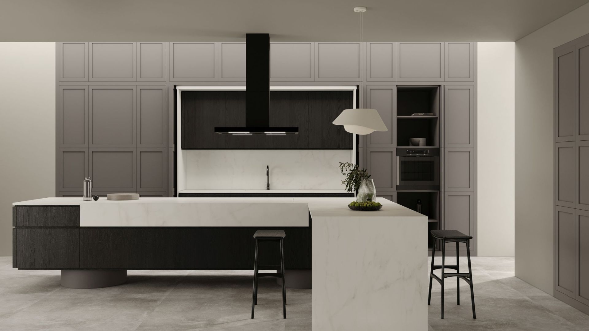 Salas tvaika nosūcēji Sento Island Strips Black Matt - Melns matēts - Wizualizacja 8