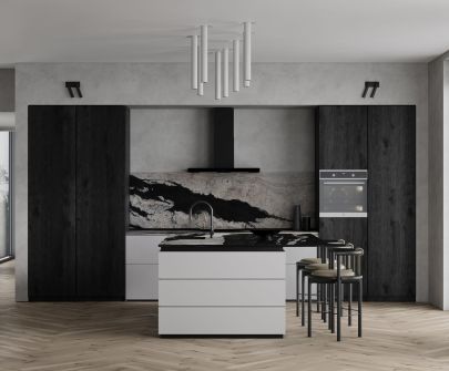 Sienas tvaika nosūcēji Sento OR Strips Black Matt - Melns matēts - 50 cm / 60 cm / 80 cm / 90 cm - Wizualizacja