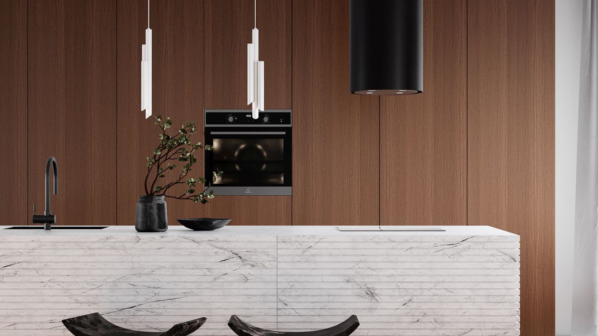 Salas tvaika nosūcēji Tubo Black Matt - Melns matēts - Wizualizacja 5