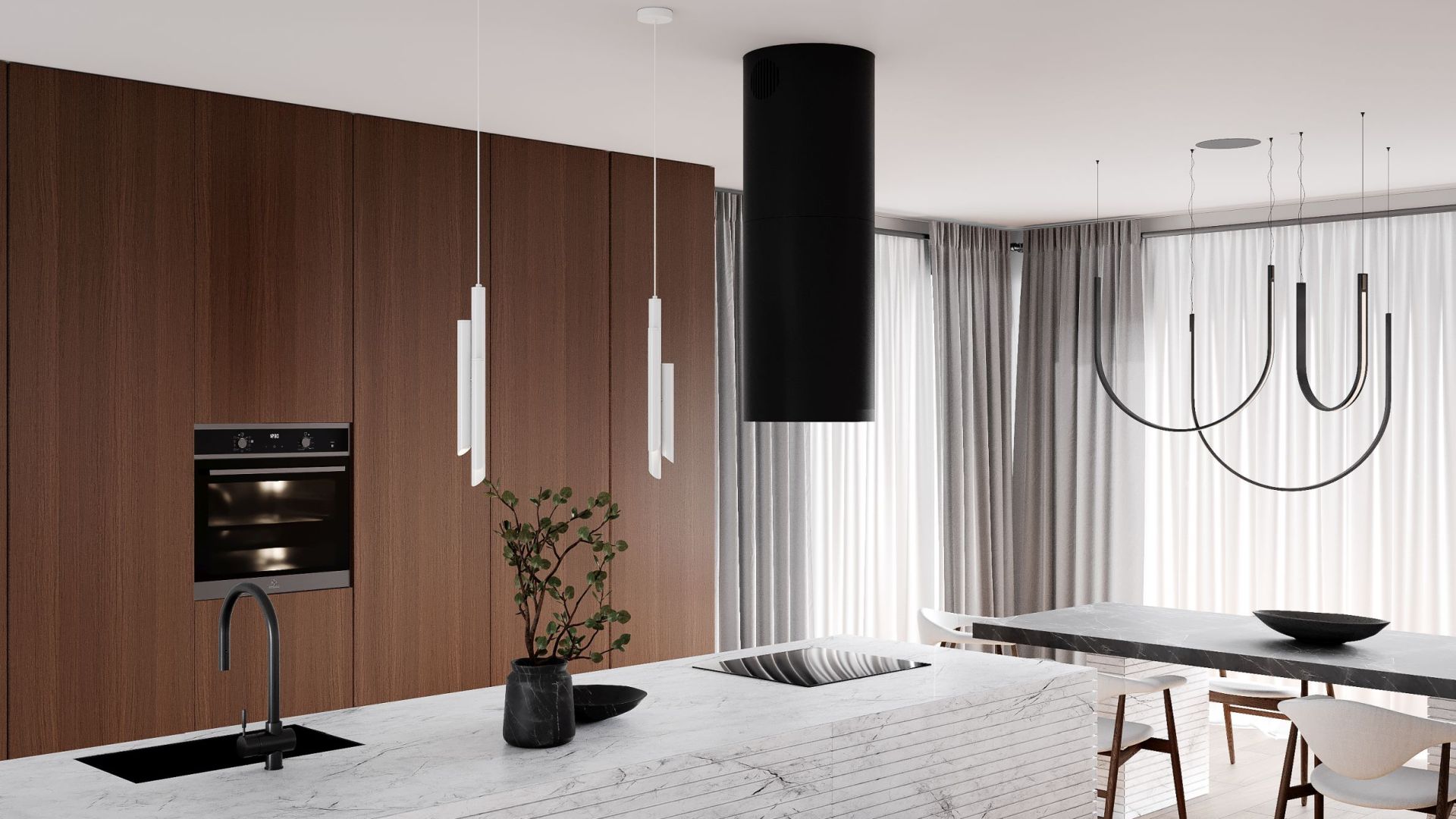 Salas tvaika nosūcēji Tubo Black Matt - Melns matēts - Wizualizacja 8