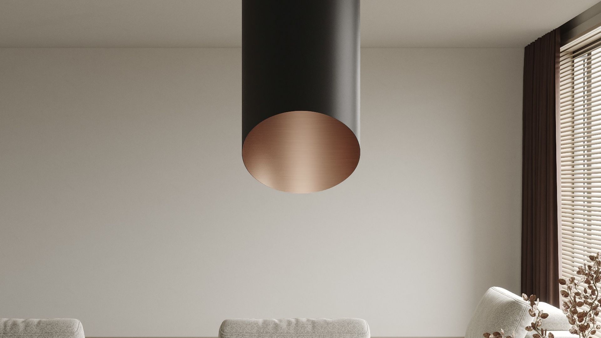 Salas tvaika nosūcēji Hiro Color Black-Copper - Black Matt/Copper - Wizualizacja 3