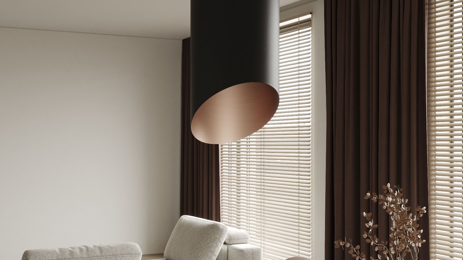 Salas tvaika nosūcēji Hiro Color Black-Copper - Black Matt/Copper - Wizualizacja 7