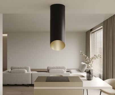 Salas tvaika nosūcēji Hiro Color Black-Gold - Black Matt/Gold - 40 cm - Wizualizacja