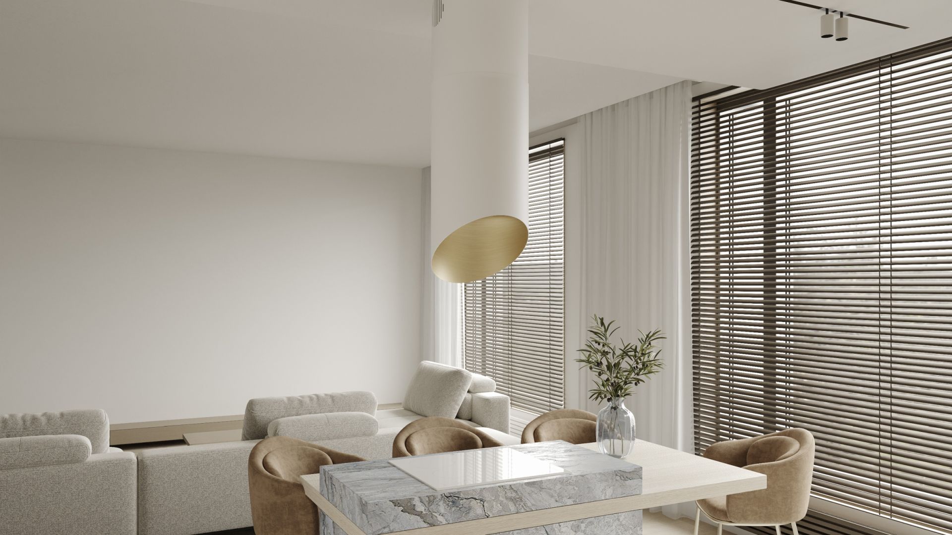 Salas tvaika nosūcēji Hiro Color White-Gold - White Matt/Gold - Wizualizacja