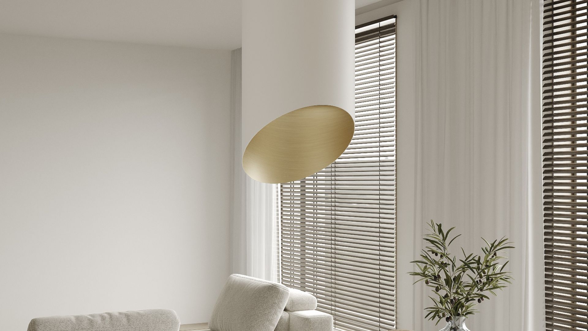 Salas tvaika nosūcēji Hiro Color White-Gold - White Matt/Gold - Wizualizacja 4