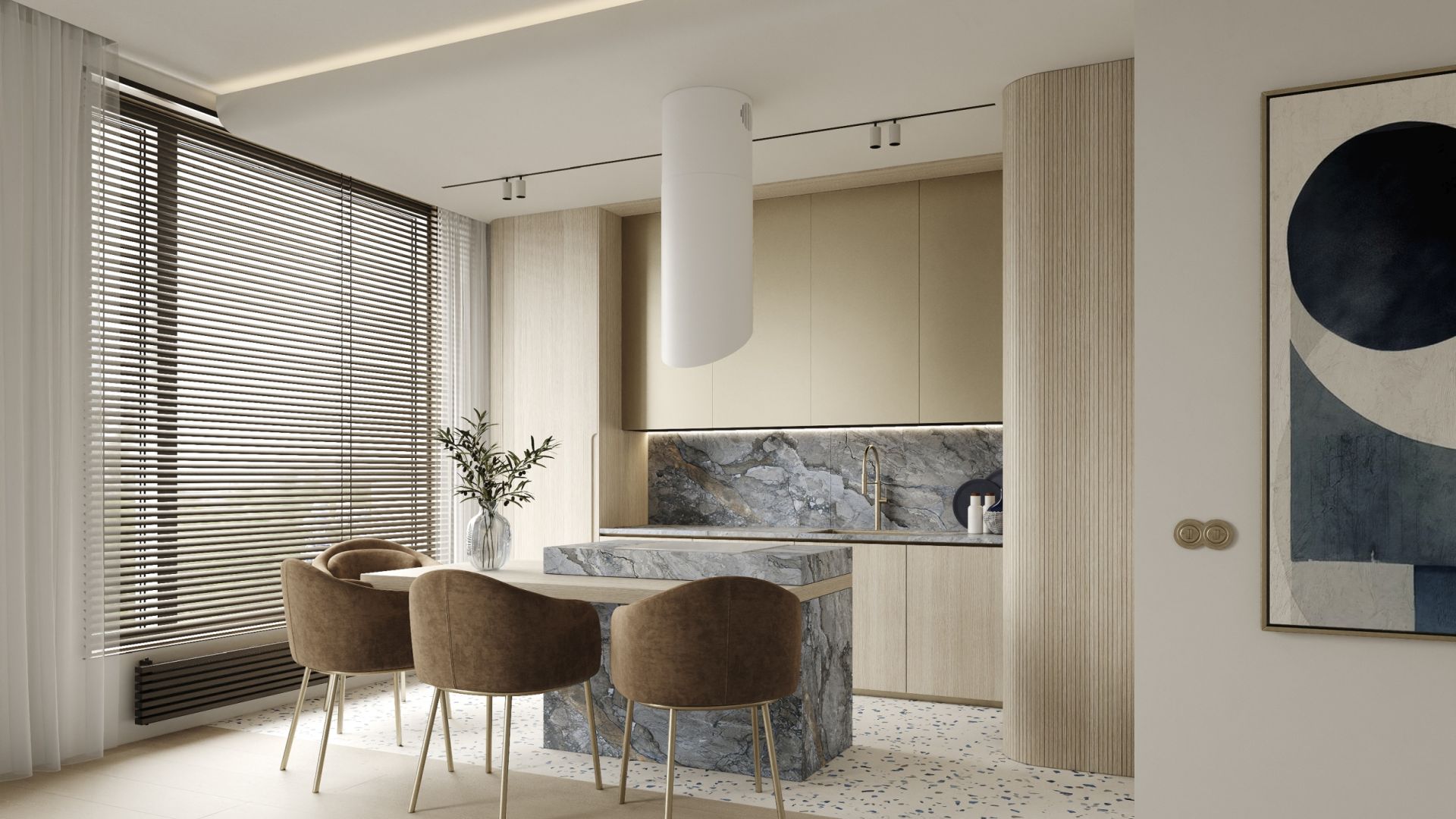 Salas tvaika nosūcēji Hiro Color White-Gold - White Matt/Gold - Wizualizacja 7