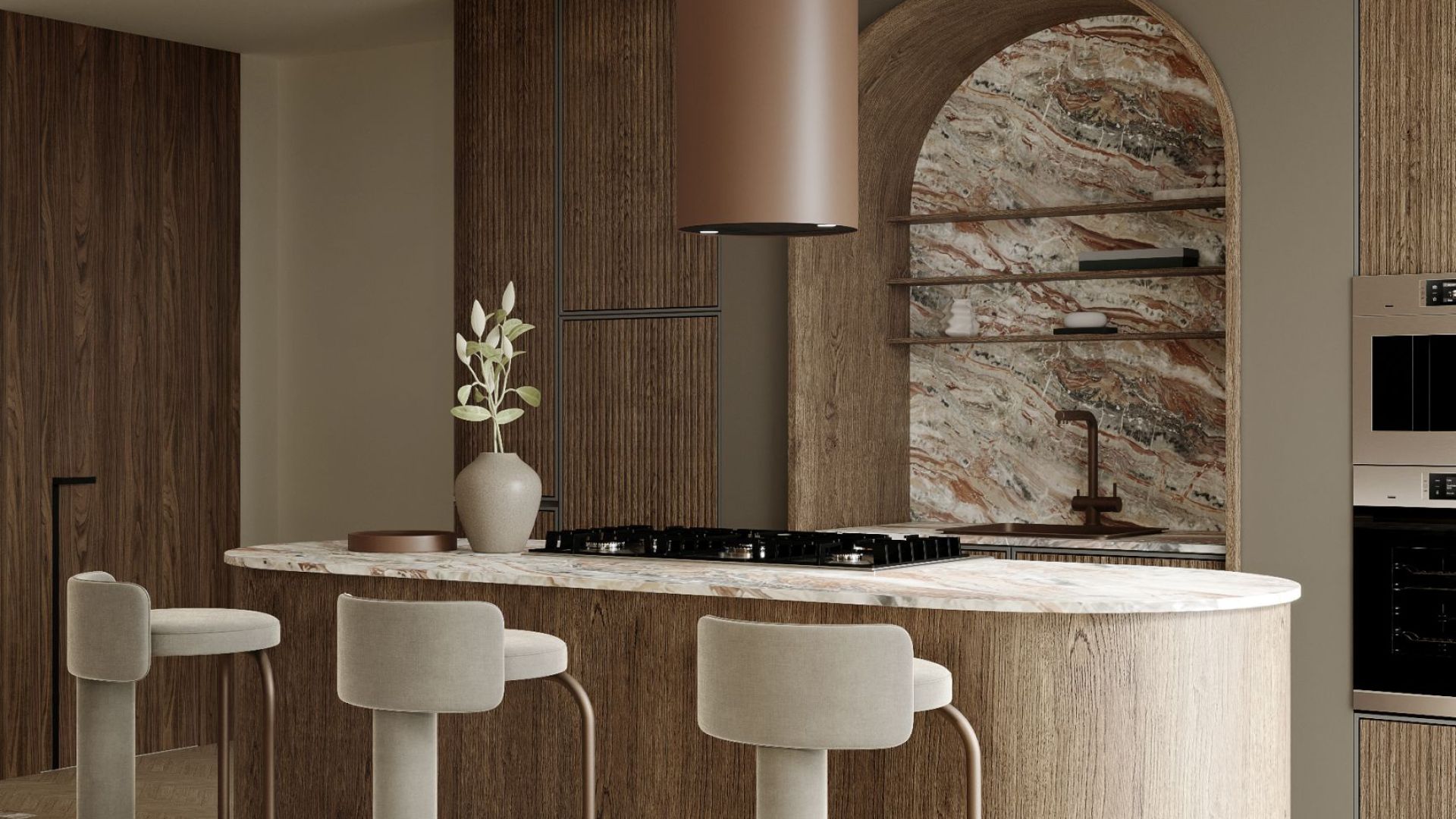 Salas tvaika nosūcēji Cylindro Eco Dusty Rose - Dusty Rose - Wizualizacja 3