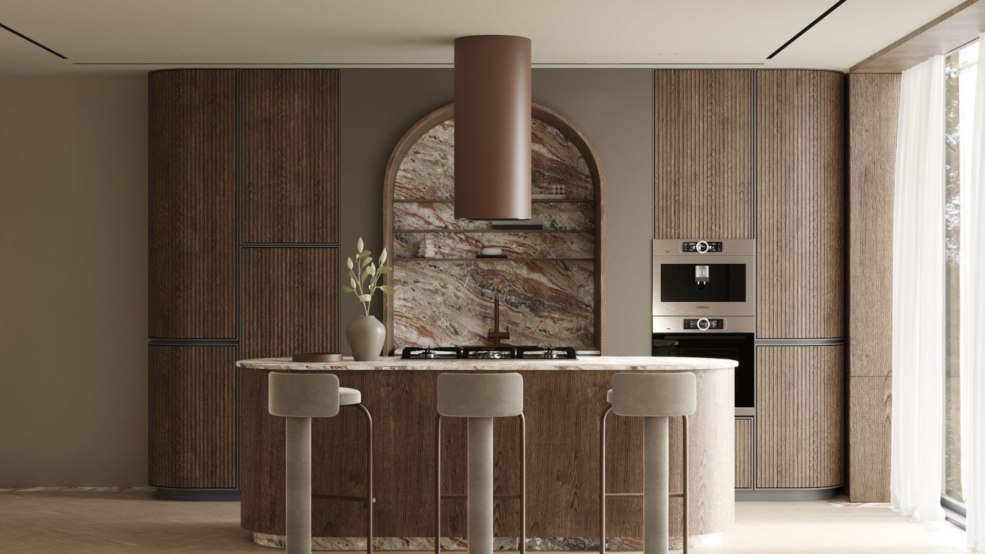Salas tvaika nosūcēji Cylindro Eco Dusty Rose - Dusty Rose - Wizualizacja